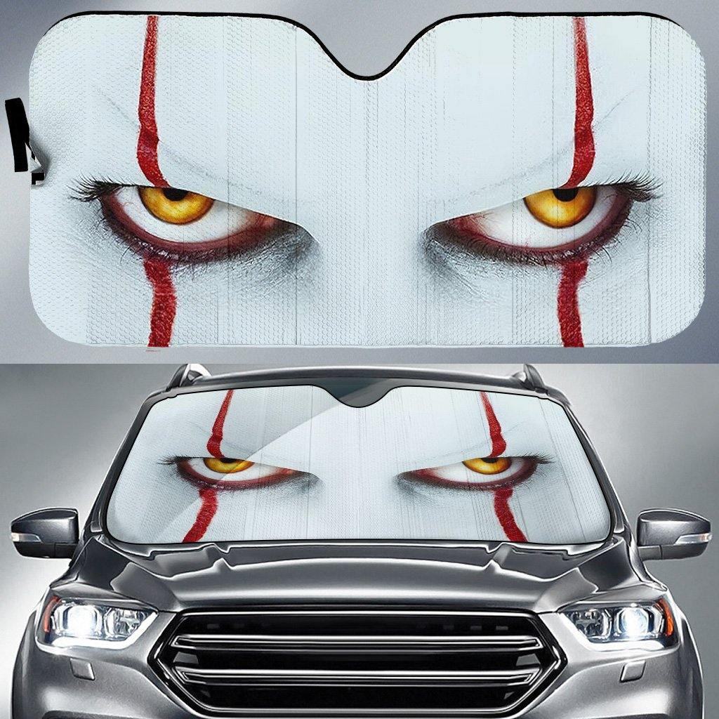 Pennywise-It-Car-Sunshade-Clown-Face-Car-Decor-Idea Pennywise It Car Sunshade Clown Face Car Decor Idea