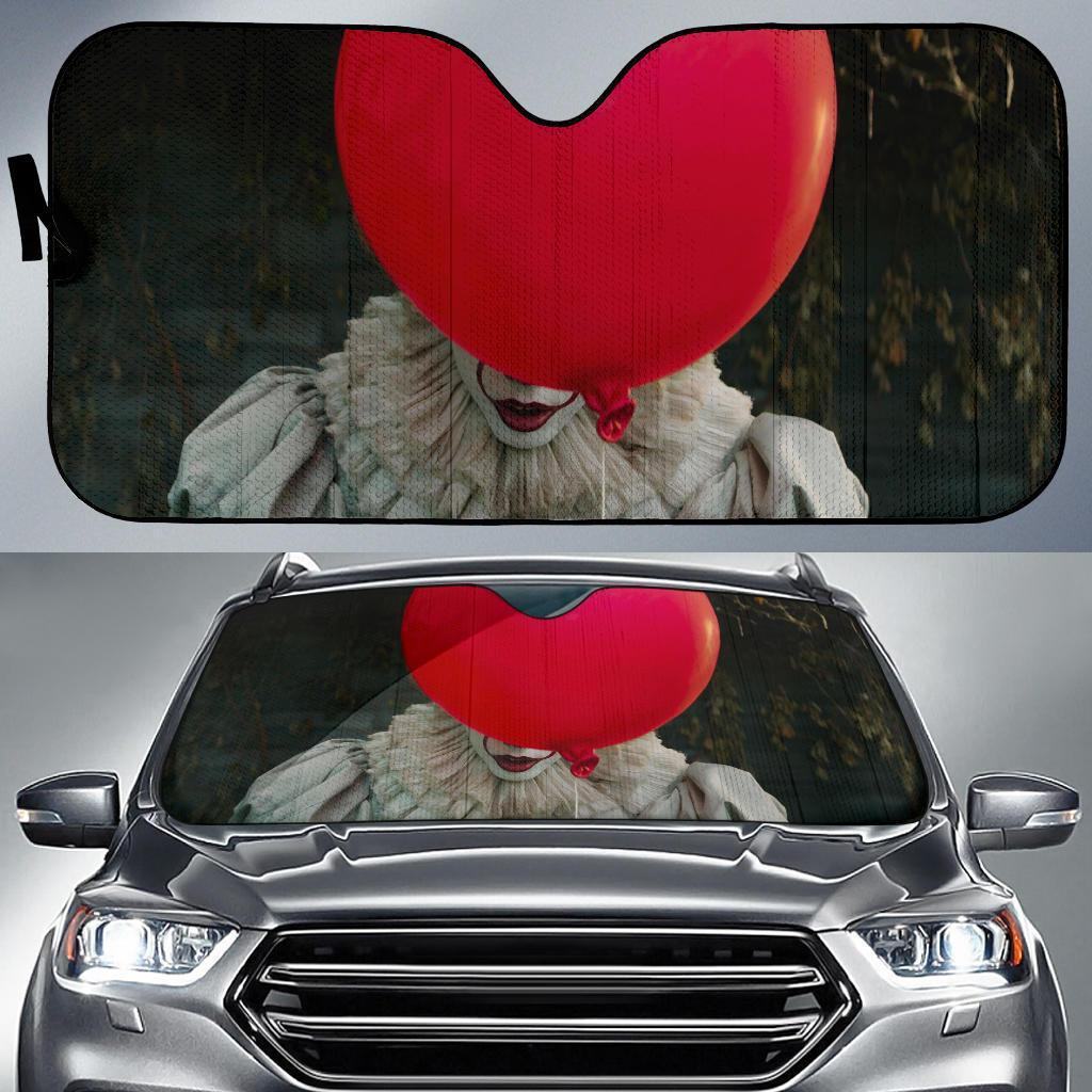 Pennywise-Red-Balloon-Auto-Sun-Shade Pennywise Red Balloon Auto Sun Shade