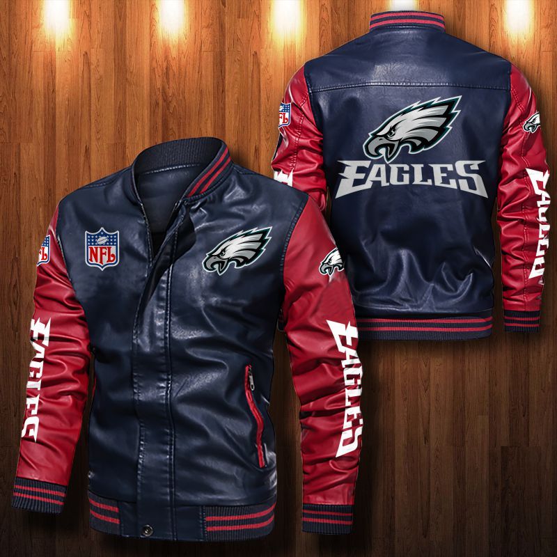Philadelphia-Eagles-Leather-Bomber-Jacket-3