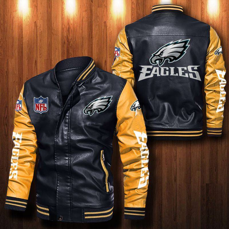 Philadelphia-Eagles-Leather-Bomber-Jacket-5