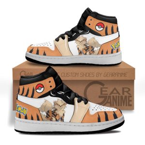 Arcanine Kids Sneakers Custom Anime Pokemon Kids Jordan 1 Shoes