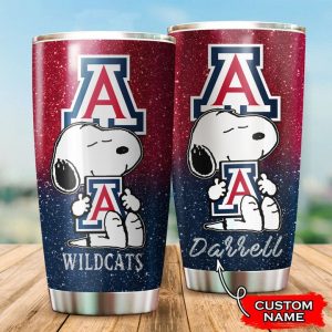 Arizona Wildcats Snoopy Custom Name Tumbler TB1669