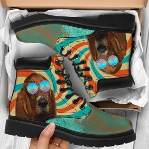 Basset Hound Boots Hippie Style Shoes Funny CB0883