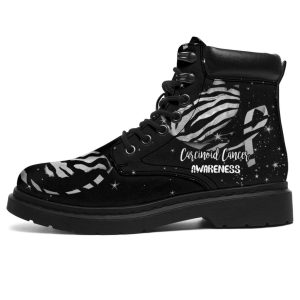Carcinoid Cancer Awareness Boots Ribbon Butterfly Shoes CB0900
