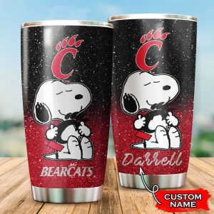 Cincinnati Bearcats Snoopy Custom Name Tumbler TB1445
