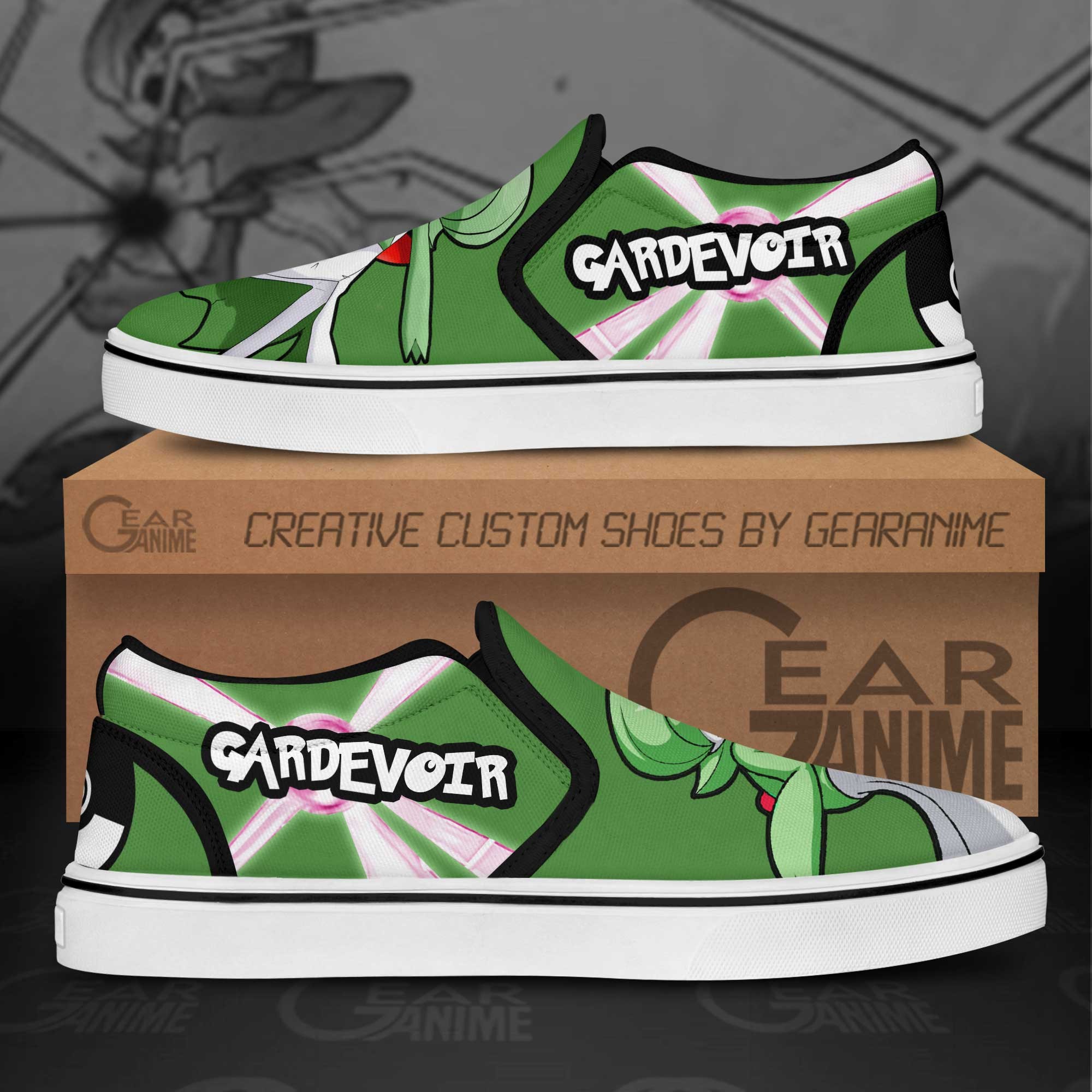Gardevoir-Slip-On-Shoes-Pokemon-Custom-Anime-Shoes-1