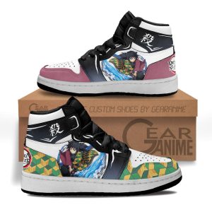 Giyu Tomioka Kids Sneakers Custom Anime Demon Slayer Kids Jordan 1 Shoes