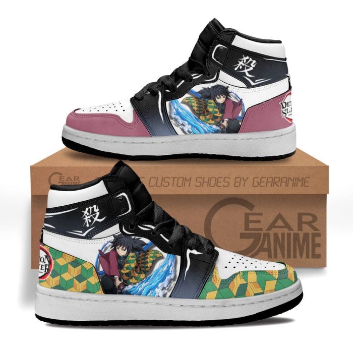 Giyu Tomioka Kids Sneakers Custom Anime Demon Slayer Kids Jordan 1 Shoes