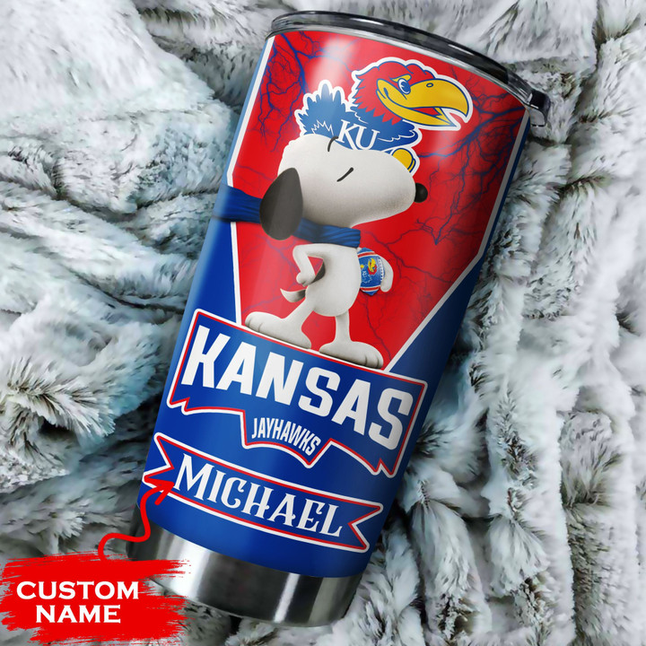 Kansas-Jayhawks-Tumbler-Snoopy-NCAA-Custom-Name-TB0005-1
