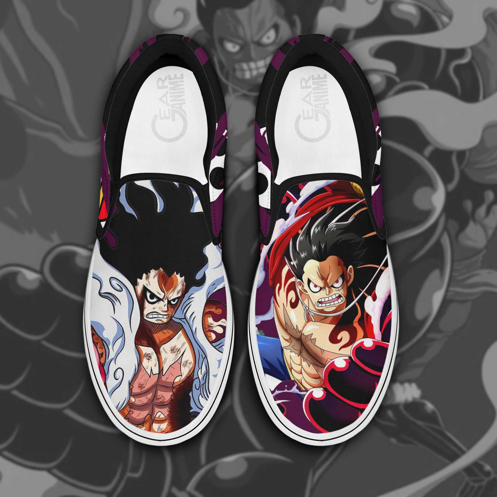 Luffy Gear 4 Slip On Shoes One Piece Custom Anime Shoes – We sell ...