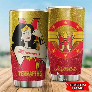 Maryland Terrapins Wonder Woman Custom Name Tumbler TB1370