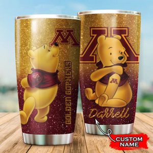 Minnesota Golden Gophers Pooh Custom Name Tumbler TB0105