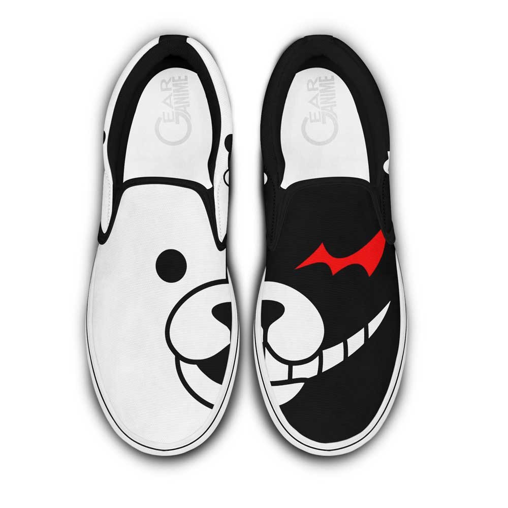 Monokuma-Slip-On-Shoes-Custom-Anime-Danganronpa-Shoes Monokuma Slip On Shoes Custom Anime Danganronpa Shoes