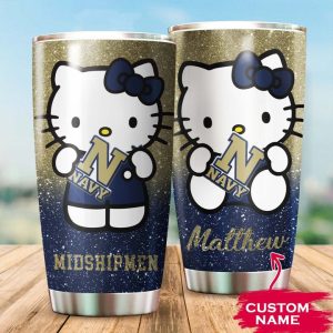 Navy Midshipmen Hello Kitty Custom Name Tumbler TB1700