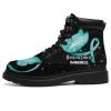 Ovarian Cancer Awareness Boots Ribbon Shoes