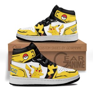 Pikachu Kids Sneakers Custom Anime Pokemon Kids Jordan 1 Shoes