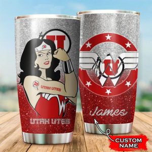 Utah Utes Wonder Woman Custom Name Tumbler TB1949