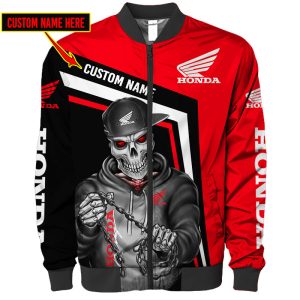 Custom Name Honda 3D Spring Autumn Casual Jacket Pilot Bomber Jacket For Racer Biker BBJ3207
