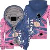 Eeyore Donkey Blue Pink Pattern Stripes Disney Fleece Pullover Zipped Up Unisex Hoodie