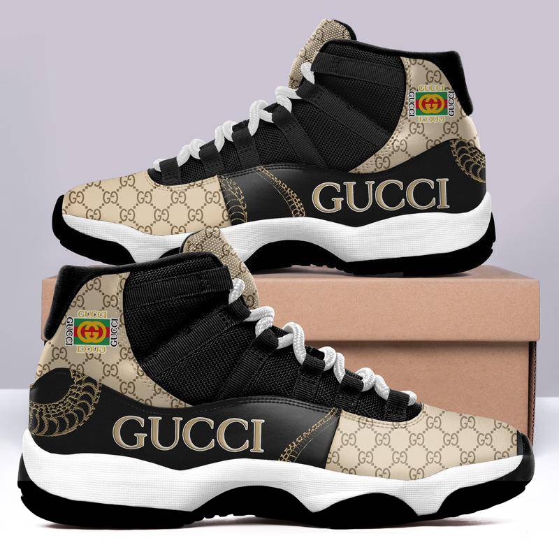Gucci-Logo-Air-Jordan-11-Custom-Sneakers-Shoes-JD110166 Gucci Logo Air Jordan 11 Custom Sneakers Shoes JD110166