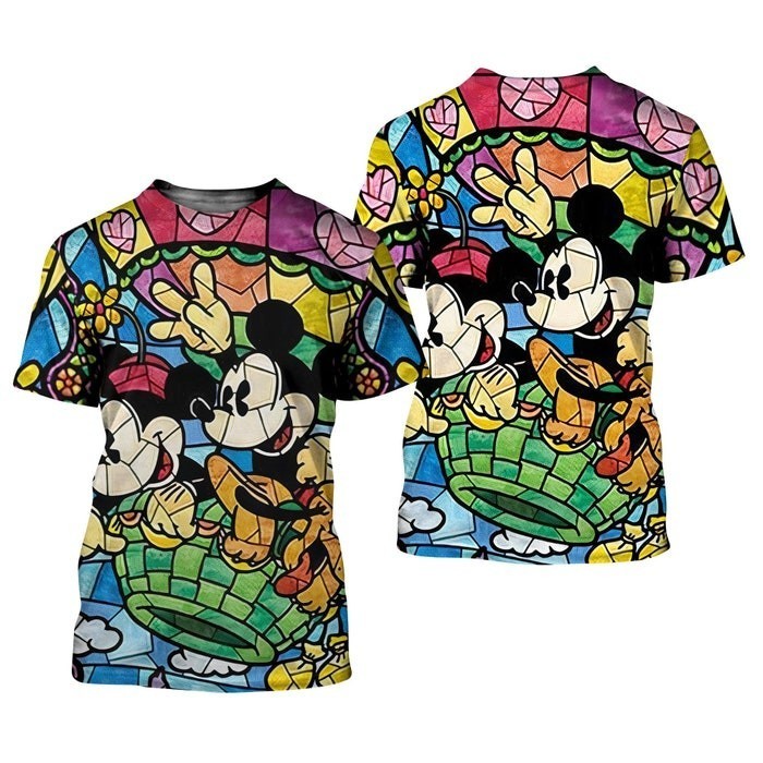Maglietta Unisex Mickey Mouse Forme Geometriche Per Bambini E Ragazzi – Cotone Morbido