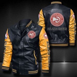 Atlanta Hawks Leather Bomber Jacket CTLBJ078