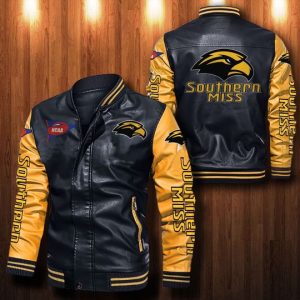 Southern Miss Golden Eagles Leather Bomber Jacket  CTLBJ039