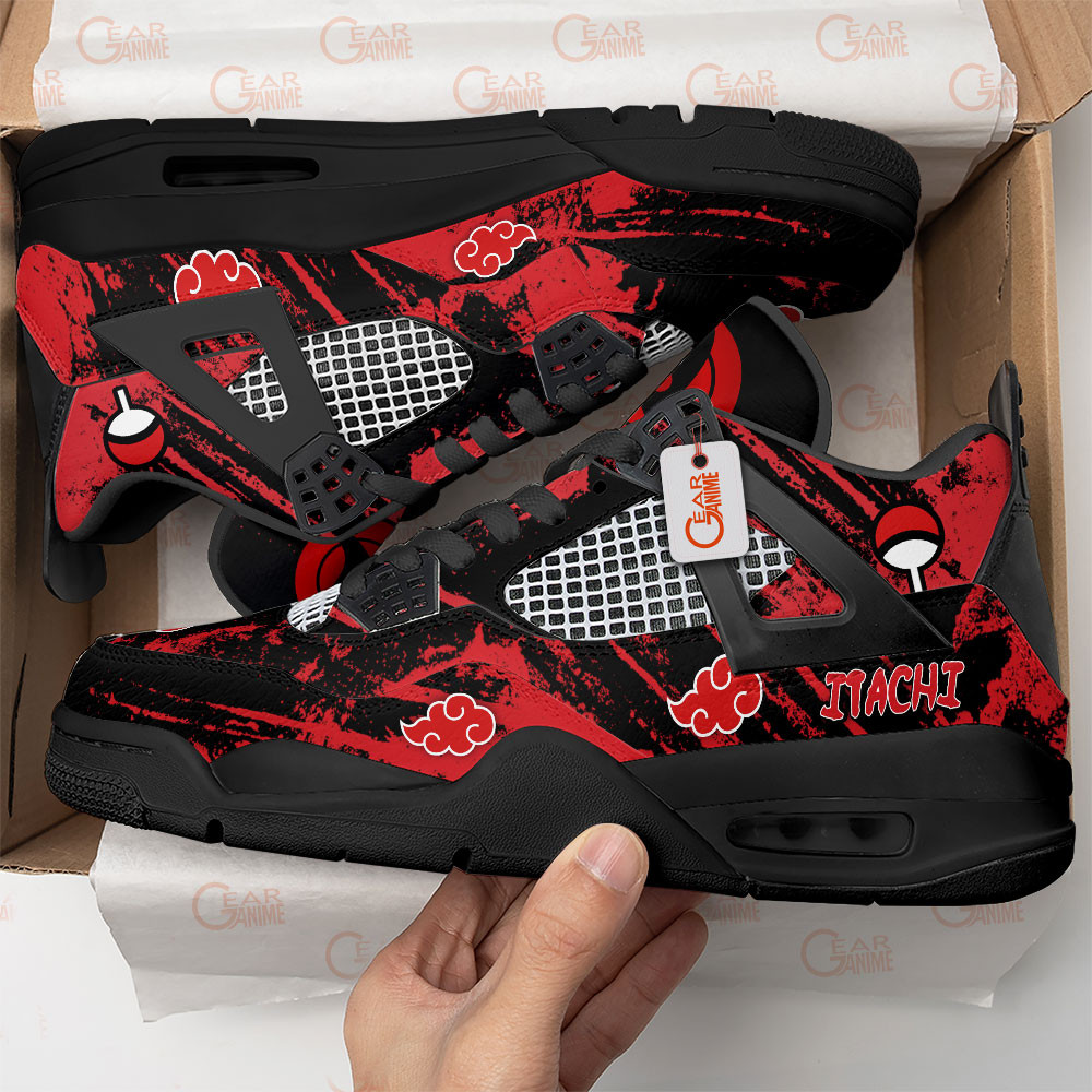 Akatsuki-Itachi-Jordan-4-Sneakers-Personalized-Anime-Shoes-JD569-1