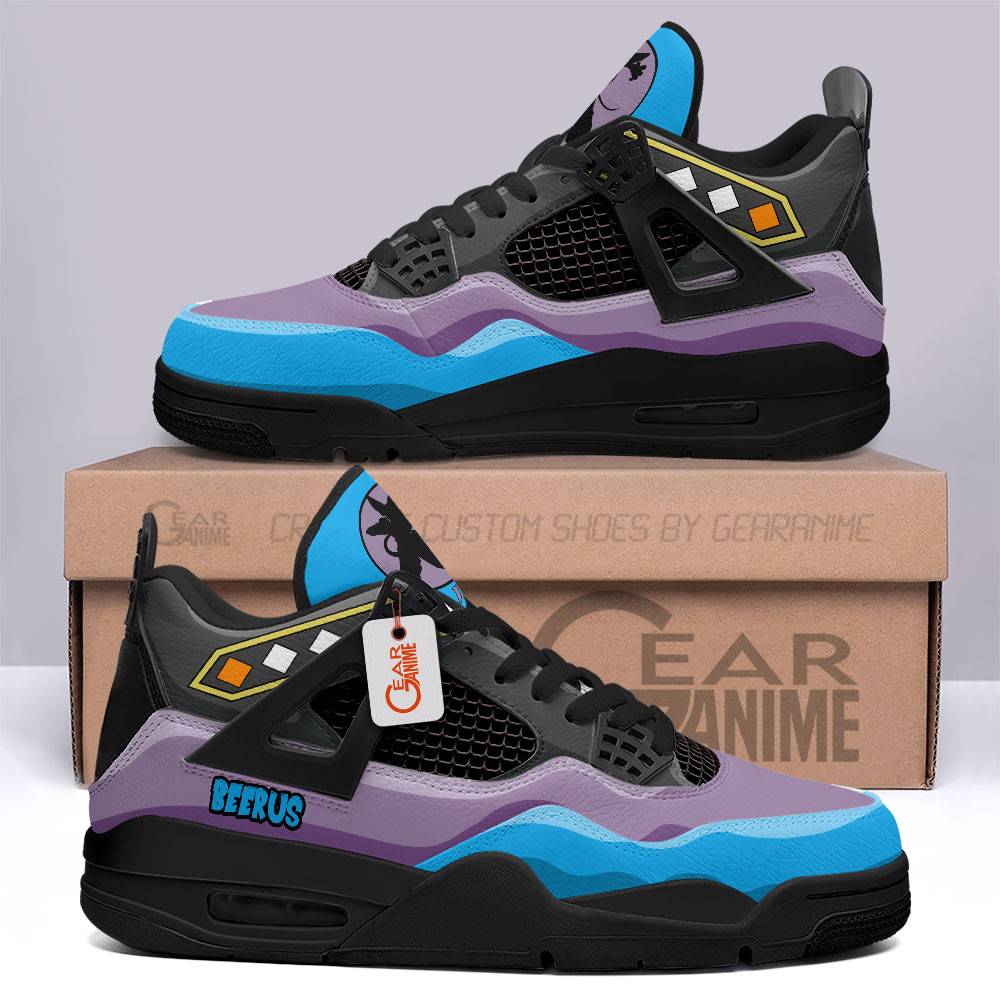 Beerus-Anime-Jordan-4-Sneakers-Custom-Personalized-Shoes-JD516 Beerus Anime Jordan 4 Sneakers Custom Personalized Shoes JD516