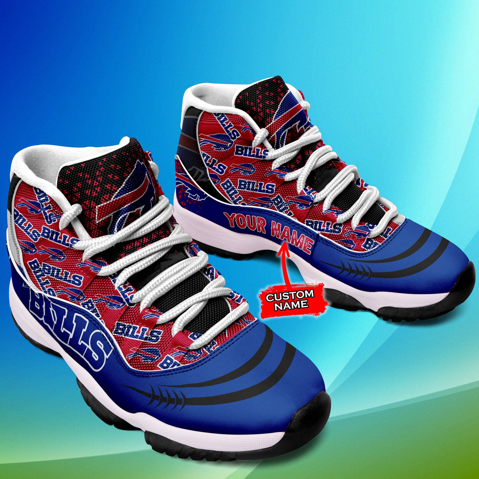 Buffalo-Bills-3D-Personalized-NFL-Air-Jordan-11-Sneaker-JD110404-2