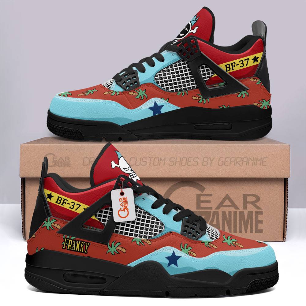 Franky-Jordan-4-Sneakers-Anime-Personalized-Shoes-JD221 Franky Jordan 4 Sneakers Anime Personalized Shoes JD221