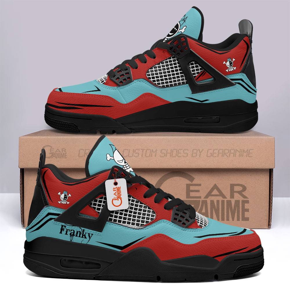 Franky-Jordan-4-Sneakers-Anime-Personalized-Shoes-JD288 Franky Jordan 4 Sneakers Anime Personalized Shoes JD288