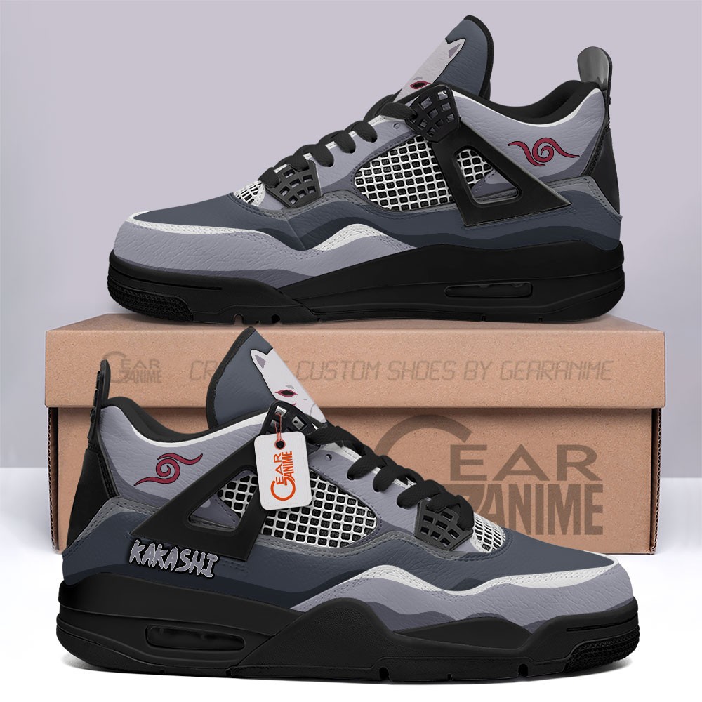 Kakashi-Hatake-Anbu-Jordan-4-Sneakers-Personalized-Anime-Shoes-JD505 Kakashi Hatake Anbu Jordan 4 Sneakers Personalized Anime Shoes JD505