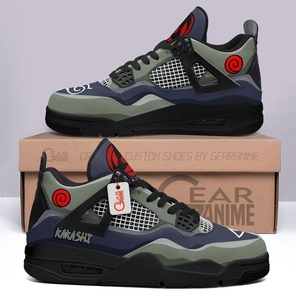 Kakashi-Hatake-Jordan-4-Sneakers-Personalized-Anime-Shoes-JD564 Kakashi Hatake Jordan 4 Sneakers Personalized Anime Shoes JD564
