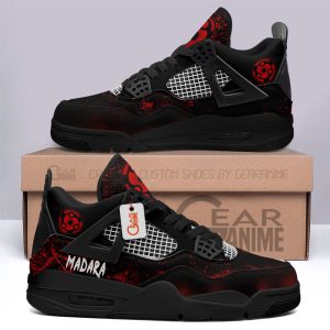 Madara Eternal Mangekyo Sharingan Jordan 4 Sneakers Anime Personalized Shoes JD418