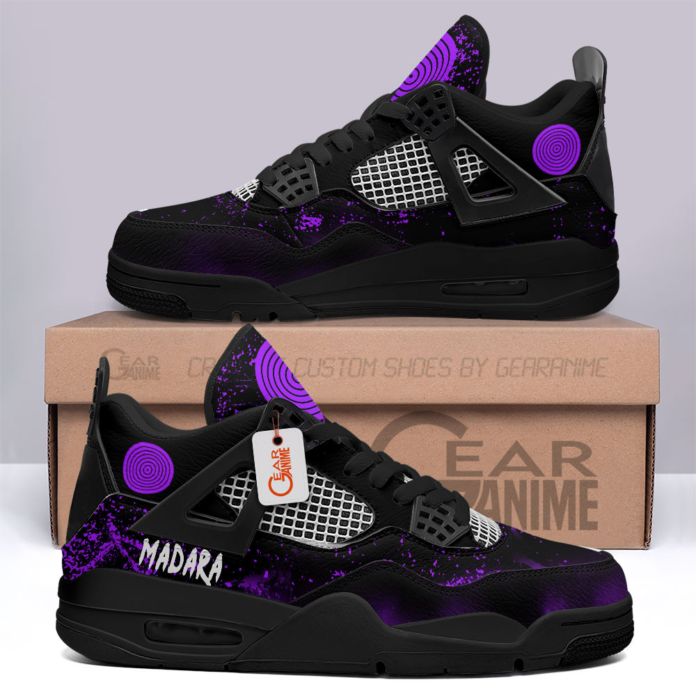 Madara-Rinnegan-Jordan-4-Sneakers-Anime-Personalized-Shoes-JD422 Madara Rinnegan Jordan 4 Sneakers Anime Personalized Shoes JD422