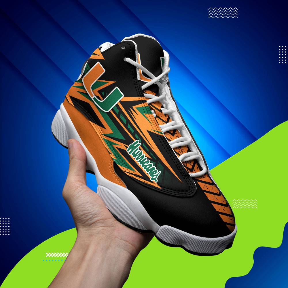 Miami-Hurricanes-NCAA-Jordan-JD13-Sneakers-JD130885 Miami Hurricanes NCAA Jordan JD13 Sneakers JD130885