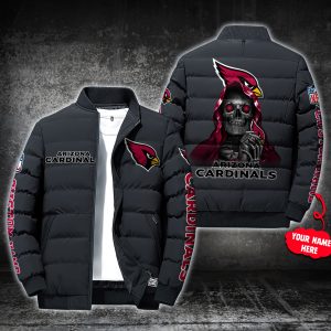 NFL Arizona Cardinals Custom Name Skull Down Jacket Puffer Jacket PJ019