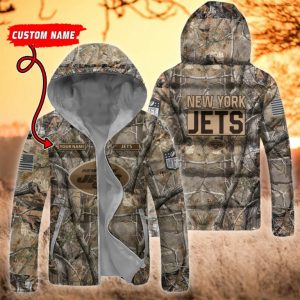New York Jets NFL 3D Custom Name Down Filled Coat DFC083