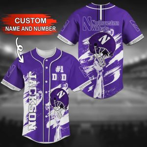 Northwestern Wildcats NCAA Personalized Baseball Jersey BJ1011