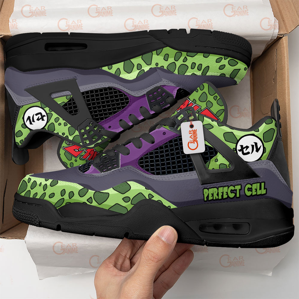 Perfect-Cell-Anime-Jordan-4-Sneakers-Custom-Personalized-Shoes-JD531-1