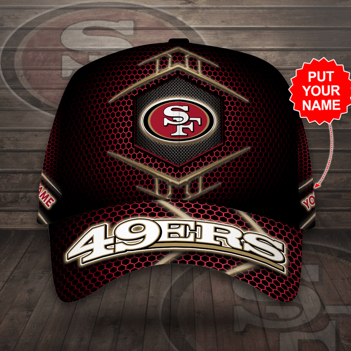 Personalized-San-Francisco-49ers-Beehive-Hexagon-Pattern-3D-Baseball-Cap-Black-Red-CGI2016 Personalized San Francisco 49ers Beehive Hexagon Pattern 3D Baseball Cap - Black Red CGI2016