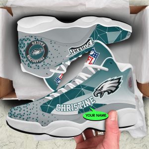 Philadelphia Eagles NFL Shoes Jordan JD13 Shoes Triangle Personalized JD130935
