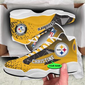 Pittsburgh Steelers NFL Shoes Jordan JD13 Shoes Triangle Personalized JD130826