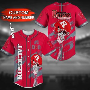 Rutgers Scarlet Knights NCAA Personalized Baseball Jersey BJ1187