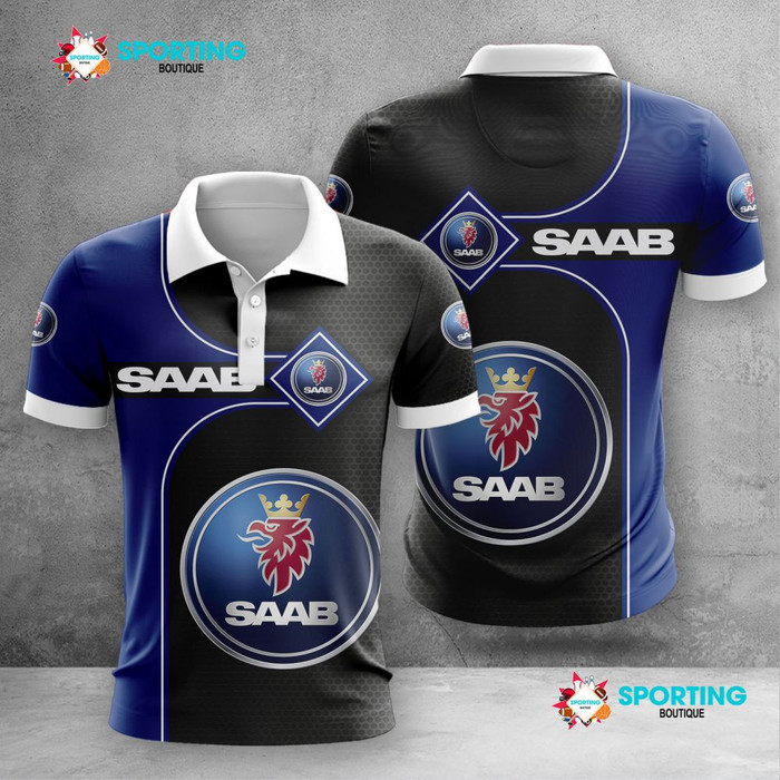 Saab-Automobile-Polo-Shirt-Golf-Shirt-3D-PLS1732 Saab Automobile Polo Shirt Golf Shirt 3D PLS1732