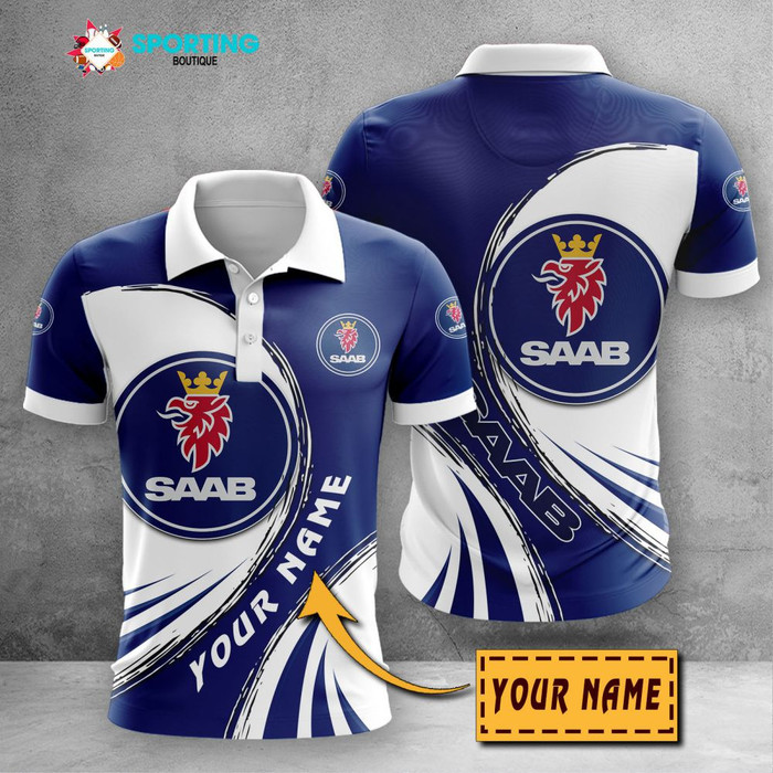 Saab-Automobile-Polo-Shirt-Golf-Shirt-3D-PLS1774 Saab Automobile Polo Shirt Golf Shirt 3D PLS1774
