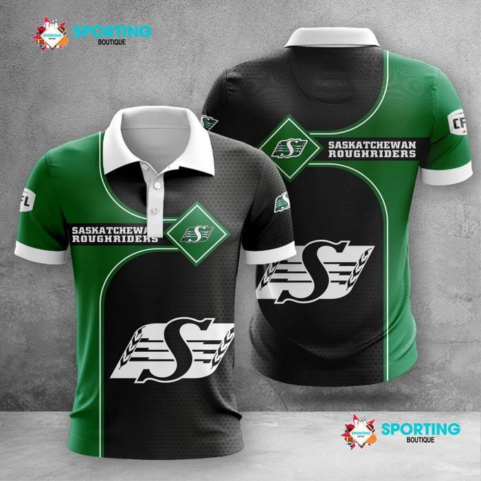 Saskatchewan-Roughriders-Polo-Shirt-Golf-Shirt-3D-PLS1437 Saskatchewan Roughriders Polo Shirt Golf Shirt 3D PLS1437