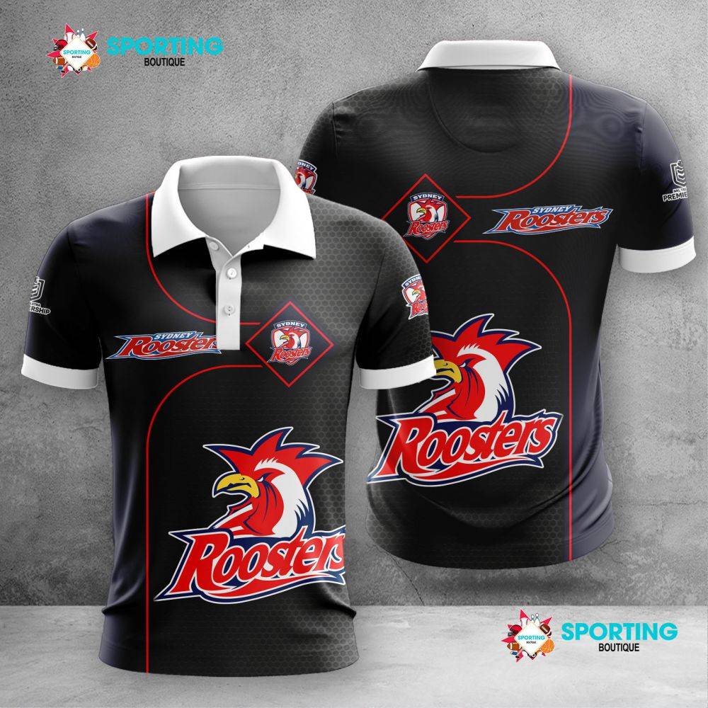 Sydney-Roosters-Polo-Shirt-Golf-Shirt-3D-PLS2045 Sydney Roosters Polo Shirt Golf Shirt 3D PLS2045