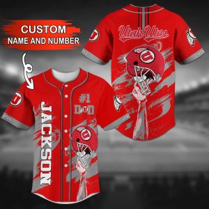 Utah Utes NCAA Personalized Baseball Jersey BJ2137